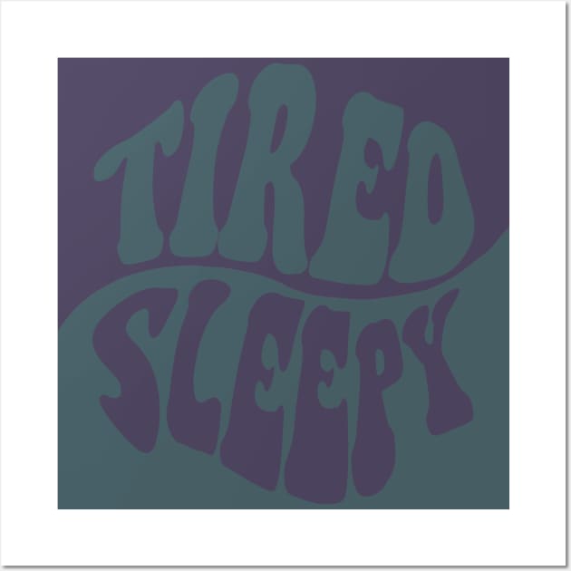 Tired Sleepy, Full Colour, Blue, Purple Wall Art by Velvet Earth